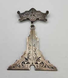 Antique Sterling Silver Liberty Lodge Masonic Senior Warden's Collar Jewel