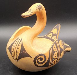 Vintage Edith Nash Hopi Native American Pottery Bird Effigy Bowl