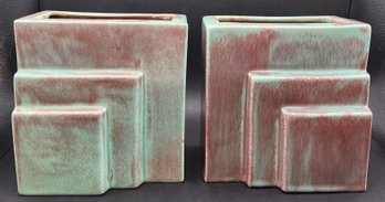 Vintage MCM West Coast Pottery Geometric Planters Vases #116