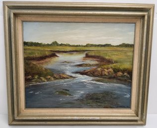 'Mill Pond River' Orleans Oil Painting By Cape Cod Artist Stella Moreno