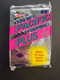 1991 Pacific Football Card Sealed Unopened Pack - MINT - Rare Jumbo Pack