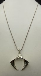 Vintage Sterling Silver Denmark / Norway Modernist Design Necklace  - .36 TOZ