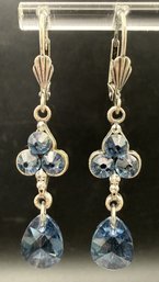 Designer Anne Koplik Designs Blue Crystal Drop Earrings