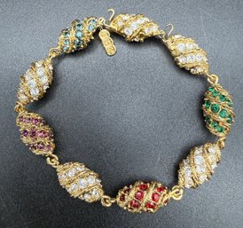 Camrose & Kross JBK Jackie Kennedy Swarovski Royal Egg Goldtone Bracelet