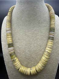 Vintage Santo Domingo Graduating Jasper Heishi Carved Bead Necklace  - 103.7 Grams
