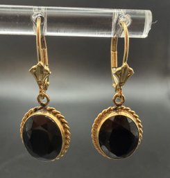 14KT Yellow Gold Sapphire Carla Drop Earrings - 2.13 Grams