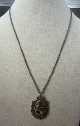 Sterling Silver .925 Navajo Fossil Turritella Agate Pendant Necklace - .53 TOZ