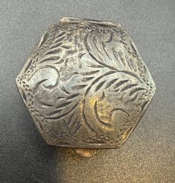 Sterling Silver .925 Flower Engraved Pill Box - .31 TOZ