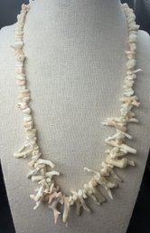 Sterling Silver .925 Graduated White/Pink Branch Coral Necklace - 48.3 Grams