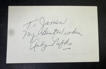 Andy Pafko Signed Autographed Baseball Index Card