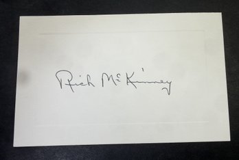 Rick McKinney Signed Autographed Baseball Index Card