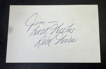 Rick Wise Signed Autographed Baseball Index Card