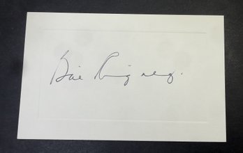 Bill Rigney Signed Autographed Baseball Index Card