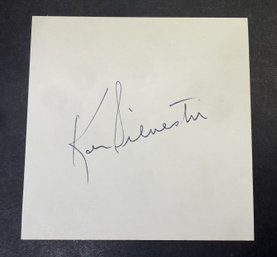 Ken Silvestri Signed Autographed Baseball Index Card