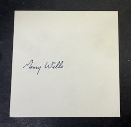 Maury Wills Signed Autographed Baseball Index Card