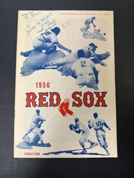 1950 Red Sox Vs Yankees Baseball Program - Joe Dimaggio Ted Williams