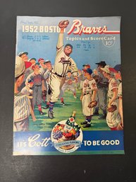 1952 Braves Vs Dodgers Baseball Program - Jackie Robinson