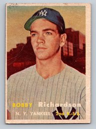1957 TOPPS Bobby Richardson Rookie Baseball Card - G/VG