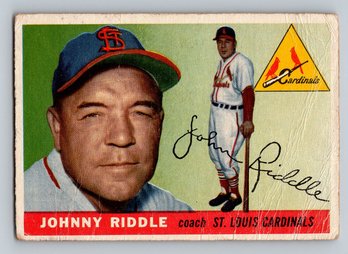 1955 Topps Johnny Riddle Baseball Card - Good