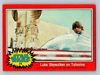 1977 Topps Star Wars Luke Skywalker On Tatooine Card - EX-MT