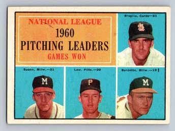 1961 Topps Warren Spahn Leaders Baseball Card - EX-MT