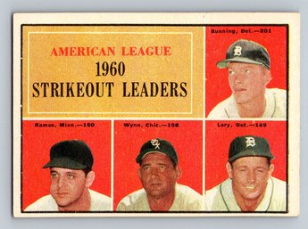 1961 Topps Jim Bunning Early Wynn Leaders Baseball Card - EX-MT
