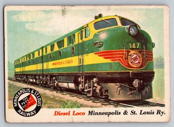 1955 Topps Rails And Sails Union Pacific Gas Turbine Loco Card - Good