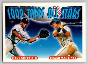 1992 Topps Gary Sheffield And Edgar Martinez Baseball Card - Mint