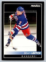 1992 Pinnacle Brian Leetch Hockey Card - Mint
