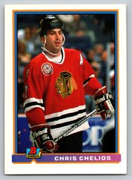 1990 Bowman Chris Chelios Hockey Card - Mint