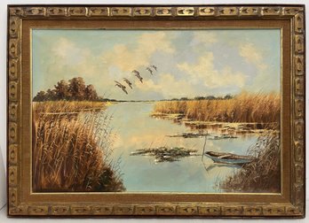 Framed Oil On Canvas Painting By JOSEPH GLOTZER - Cape Cod  Artist