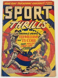 1950 Sport Thrills Ted Williams Ty Cobb Book Good Condition