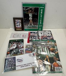 Boston Sports Memorabilia Cards Yearbooks Super Bowl Tom Brady Card Lot