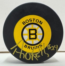 1980s Terry OReilly Signed Autographed Boston Bruins Trench Czech Hockey Puck