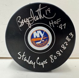 Bryan Trottier Signed Autographed NY Islanders Hockey Puck W Inscription