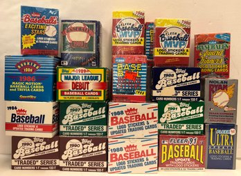 (22) 1980-90s Baseball Sealed Mini Sets Topps Traded Fleer