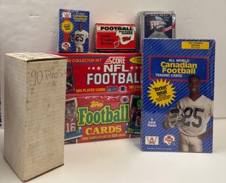 (8) 1980-90s Football Factory Set Box/Set Lot Sanders Aikman RC
