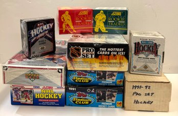 (10) 1990s NHL Hockey Complete Set/Hobby Box Factory Sealed Lot