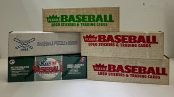 (5) 1980s-90s Factory Sealed Baseball Card Complete Set Lot -#4