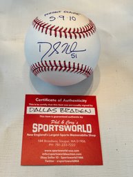 Dallas Braden Oakland Athletics May 5,2010 Perfect Game Inscribed Baseball