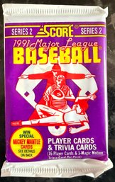 1991 Score Series 2 Baseball Card Sealed Unopened Pack