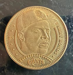 1997 Pinnacle Mint Collection Brass Baseball Coin Barry Bonds - MINT