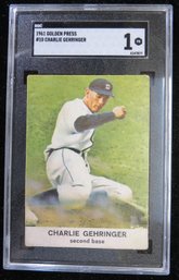 1961 Golden Press Charlie Gehringer Baseball Card SGC 1