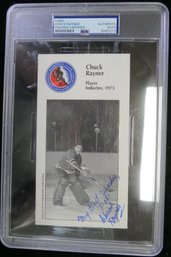 Chuck Rayner Signed Autographed Hockey Hall Of Fame Card PSA