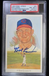 Bob Lemon (D. 2000) Signed Autographed Perez Steele Baseball Postcard - PSA
