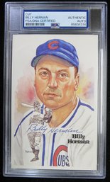 Billy Herman (D. 1992) Signed Autographed Perez Steele Baseball Postcard - PSA