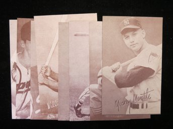 (8) Baseball Exhibit Card Lot With Mickey Mantle Willie Mays