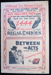 1933 Giants Vs Cardinals Baseball Program