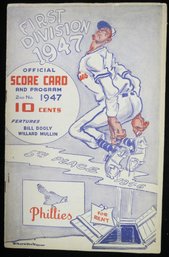 1947 Philadelphia Phillies Vs Giants Baseball Program