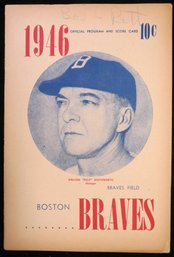1946 Boston Braves Vs Pirates Baseball Program
